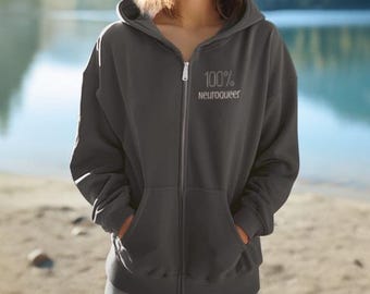100% Neuroqueer Zip Up Hoodie