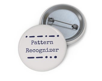 Pattern Recognizer Pin Button | Custom Enamel Badge, Morse Dot Dash Design