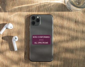 Non-Conforming Across All Spectrums Transparent Die Cut Sticker