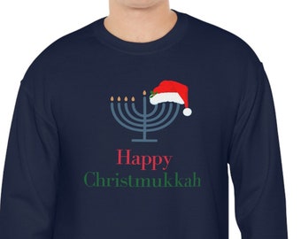 Happy Christmukkah | Ugly Christmas Hanukkah Sweater | Merry Christmukkah| Funny Christmukkah Sweatshirt | Gift for Jewish Christmas