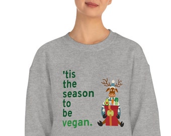 Sudadera «¡Es la temporada para ser vegano!» / Regalo navideño vegano divertido