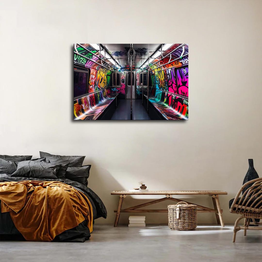 Graffiti Subway Car Canvas Print – Urban Street Art Wall Decor - Etsy