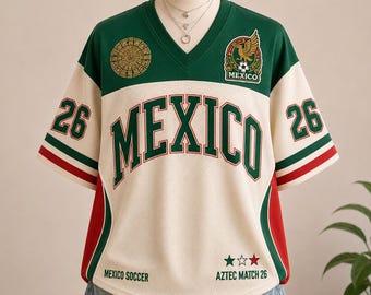 Custom Mexico Soccer 2026 Jersey Shirt, Personalized Retro Soccer Tee, Vintage Football Jersey, Mexico Supporter Gift, Game Day Fan Apparel