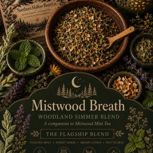 Miscela per pot-pourri MistWood Breath / Potpourri botanico forestale / Arredamento da farmacia in stile cottagecore / Erbe rituali /