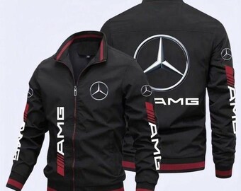 Kurtka bomberka Mercedes AMG Racing – kurtka zespołu Motorsport F1, męska odzież wierzchnia wyścigowa
