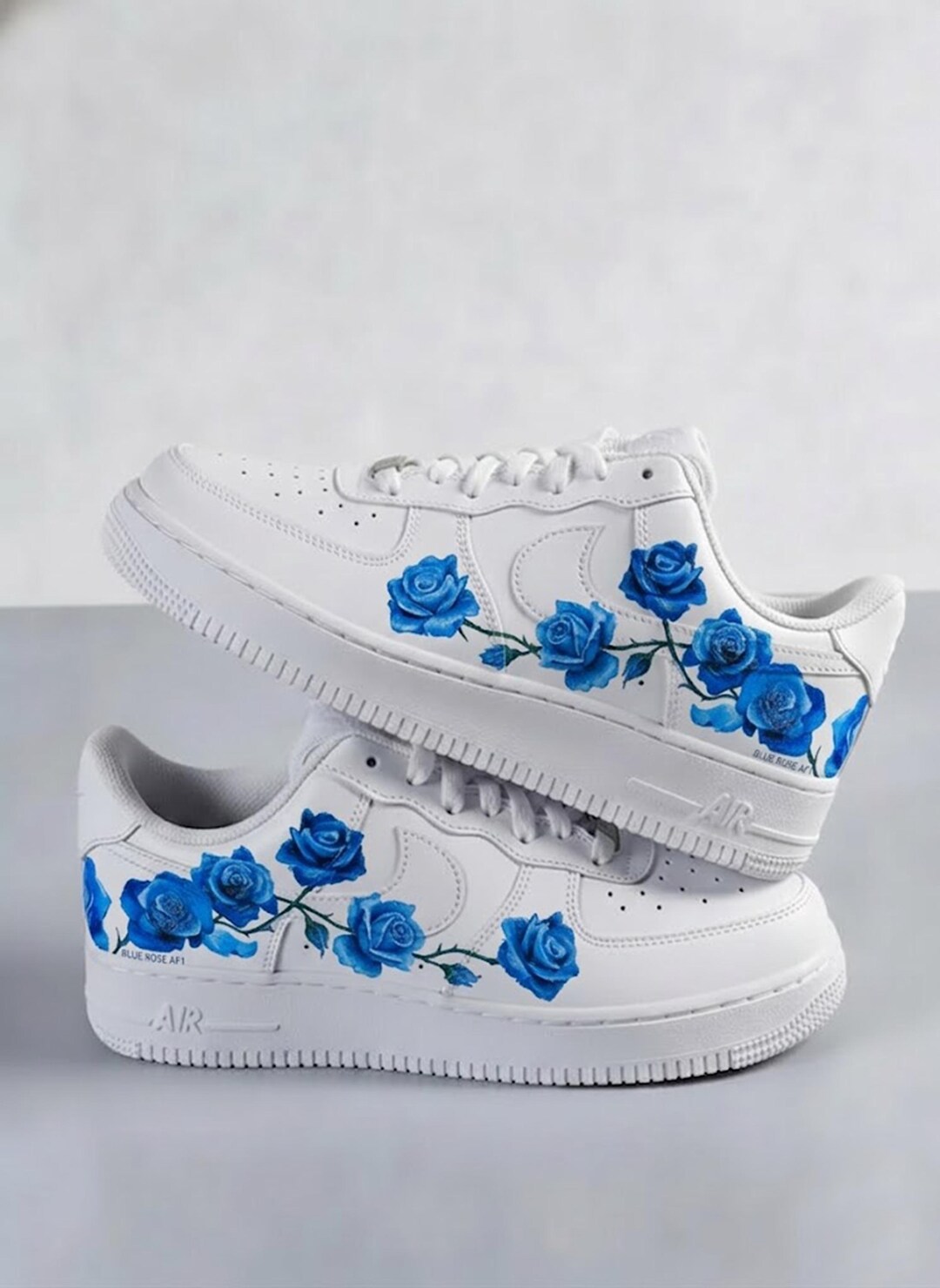 Custom Blue Rose Air Force 1 Sneakers, Hand-painted Floral AF1 Shoes - Etsy