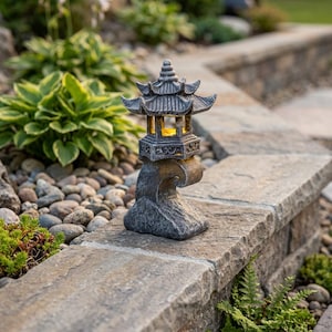 Outdoor Japanese Solar Lamp - Etsy