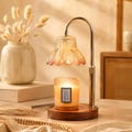 Vintage Glass Candle Warmer Lamp with Timer & Dimmer, Luxury Home Decor, Cozy Ambient Lighting, Gift for Her