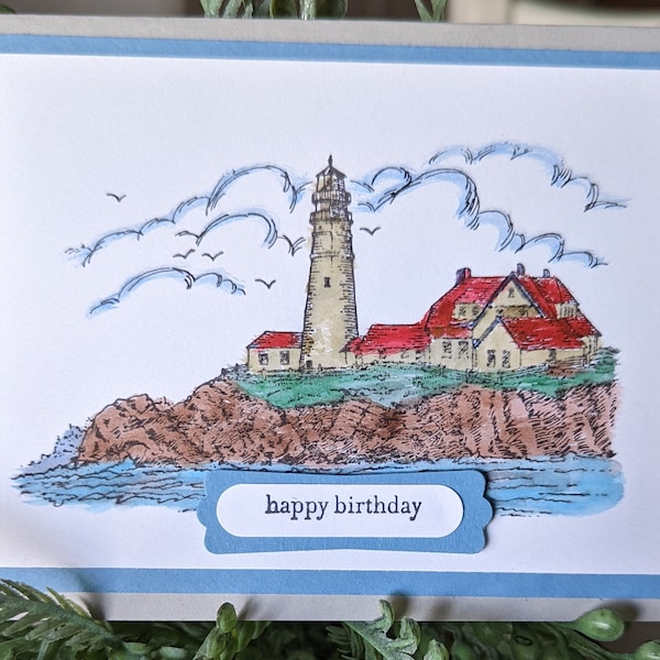 Lighthouse by the Sea Handmade Birthday