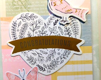 Handmade Congratulations Heart Greeting Card