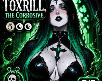 Toxrill Corrosive Custom MTG Proxy Card, Gothic Anime Art, Dimir Commander (Proxy)