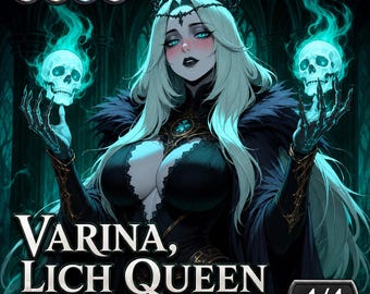 Varina Lich Queen MTG Proxy Card, Gothic Zombie Wizard Alter (Not for Sanctioned Play)