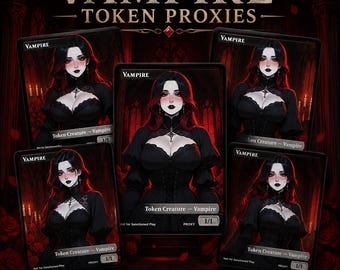 Vampire Token MTG Proxies | Gothic Anime Vampire Tokens | Custom EDH Proxy Cards | Commander Token Set | Dark Fantasy MTG Art