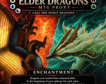 Elder Dragons MTG Proxy Card | Spirit Dragon Enchantment Art (Not for Sanctioned Play)