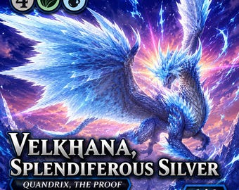 Velkhana Splendiferous Silver MTG Proxy | Monster Hunter Ice Dragon Commander Card