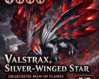 Valstrax Silver Winged Star MTG Proxy | Monster Hunter Card