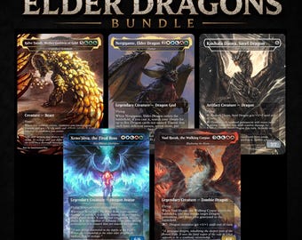 BUNDLE!! Monster Hunter World - Kushala, Kulve Taroth, Nergigante, Xeno & Vaal Hazak - MTG PROXY Video Games