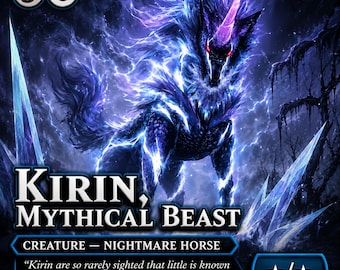 Monster Hunter Kirin Proxy Card | Anime Style Nightmare Horse (MTG Commander)