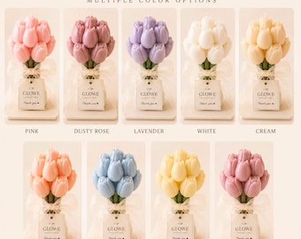 Hand-Poured Soy Tulip Bouquet Candle, Wedding Favor, Bridesmaid Gift, Floral Party Favor