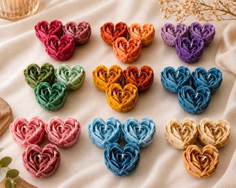 Heart Peony Flower Candles, Rose Shaped Soy Wax, Pastel Gradient Decor, Wedding Favors