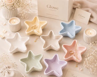 Starfish Ring Dish, Pastel Jesmonite Jewelry Tray, Coastal Trinket Bowl, Beach House Decor