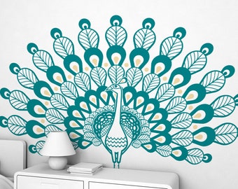 Stickers Enfant - Paon - Décoration Murale pour Chambre Fille