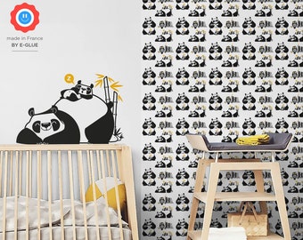 Panda Wallpaper + Large Wall Decal - Cute Wall Decor for Baby Nursery, Boys Room, Girls Bedroom