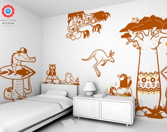 Ethnic Children's Wall Decals, Australia Wall Stickers for Kids Room or Baby Nursery wall decal, savanna wall decal, tropical wall stickers