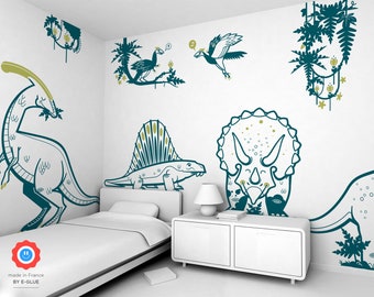 Dinosaur Kids Room Wall Decals, Dinosaur Boys Wall Stickers, Jurassic World Wall Decor, Diplodocus, dinosaur nursery wall decal, t rex decal