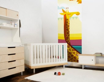 Kids Giraffe Wallpaper Mural - Kids Wall Decor for Baby Nursery or Children's Bedroom