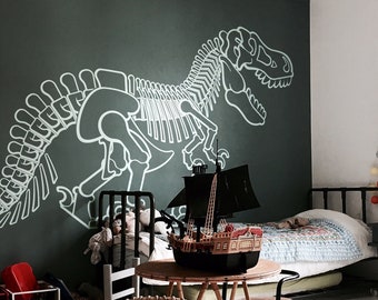 T-Rex Dinosaur Wall Stickers for Kids Room, Large Skeleton Dino Wall Decals for Boys Room, dinosaur nursery wall decal, dinosaur wall decal