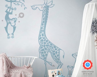 Savanna Custom Wall Decal, savanna wall room decor, lion Nursery wall decal, giraffe wall Stickers Set, savanna Wall Decal for Kids