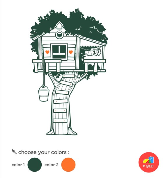 Tree House Wall Decal Xxl For Nursery Cutest Tree Wall Etsy