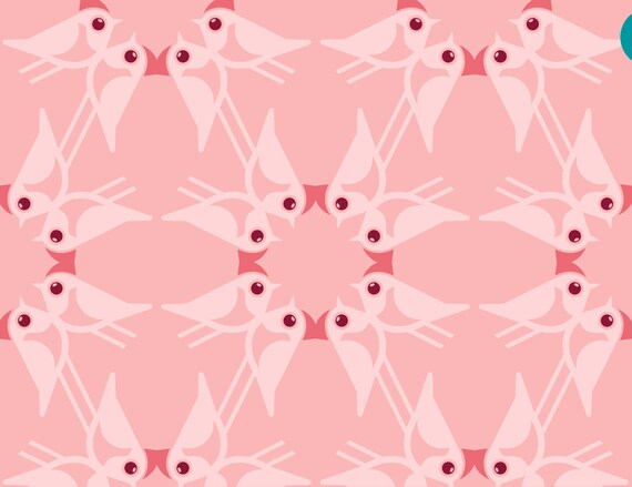 Pink Bird Wallpaper Mural Cute Wallpapers For Girls Room Or Baby Nursery