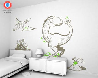 Dinosaur Wall Decals, Dinosaur Wall Stickers for Kids Room, Tyrannosaur, Jurassic World Theme, t rex nursery wall deca, t rex wall decal