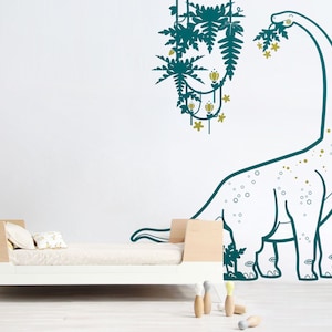 Dinosaur Wall Decals for Kids Room, Diplodocus and Liana wall decal, Large Boys Wall Stickers, Dinosaur wall sticker nursery, T rex decal image 3