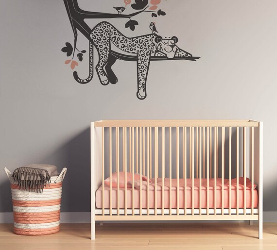 Sticker Leopard Chambre Enfant Deco Animaux De La Savane Etsy