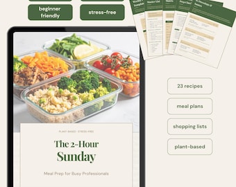 Meal Prep E-Book Bundle – Beginner Friendly · Weekly Meal Plans · Healthy Recipes · Plant based · Busy Professionals · PDF Download