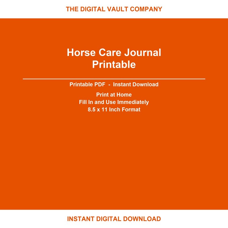 Horse Care Journal Printable | Equine Health Tracker PDF | Horse Log ...
