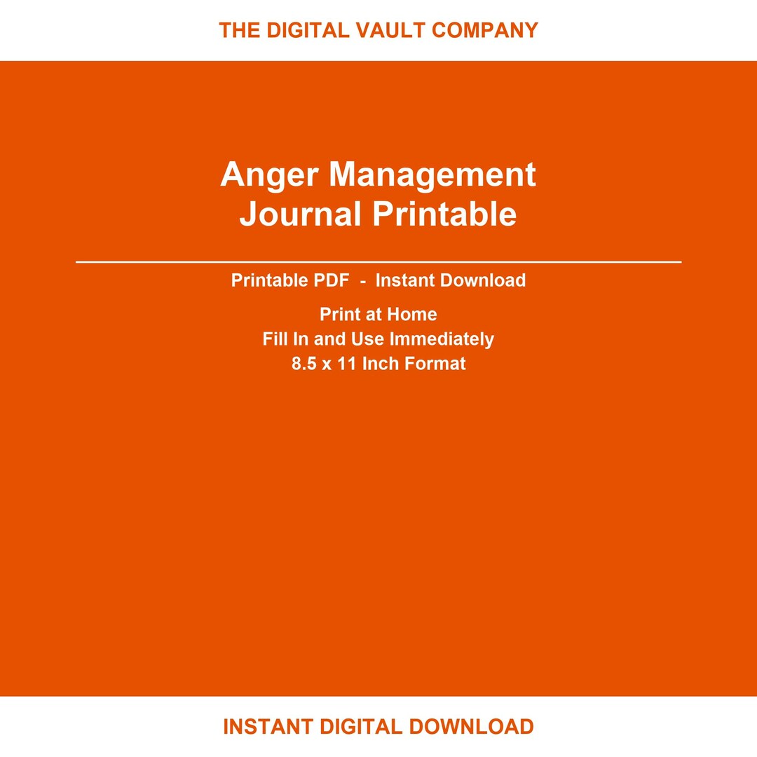 Anger Management Journal Printable | Emotional Regulation Workbook PDF ...