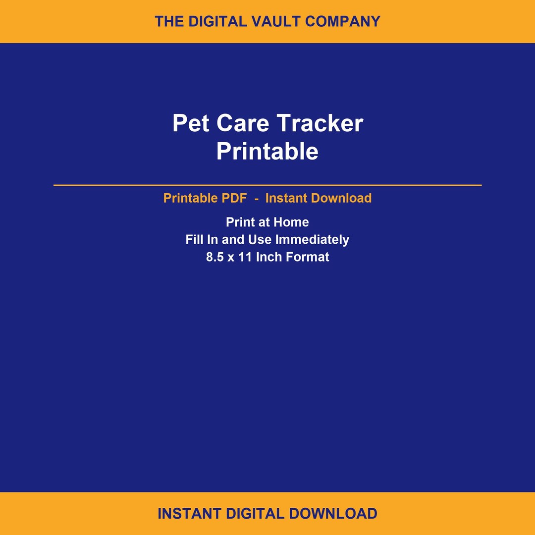 Pet Care Tracker Printable | Pet Health Journal PDF | Dog and Cat Care ...