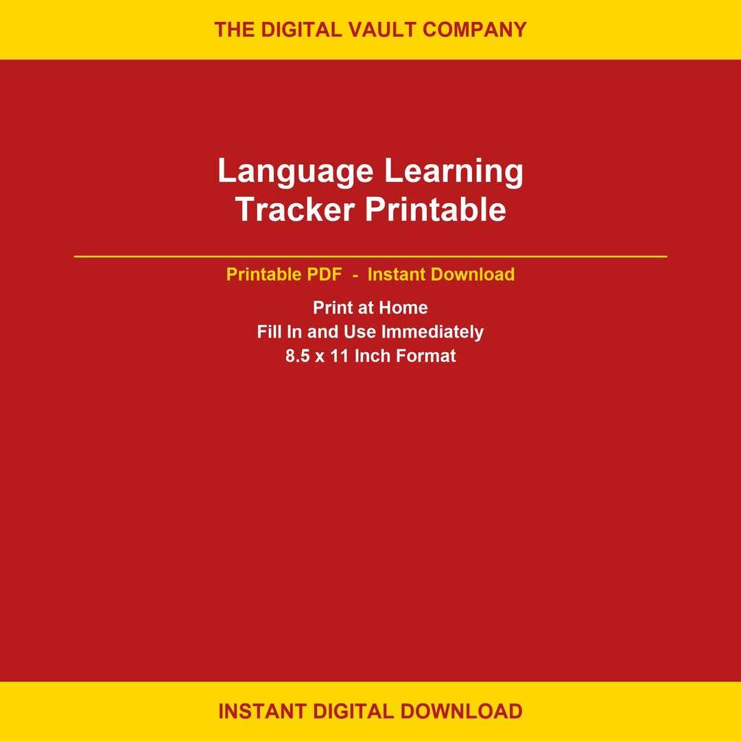 Language Learning Tracker Printable | Vocabulary Log PDF | Language ...