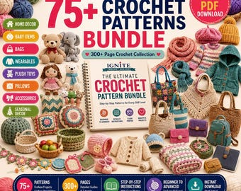 CrochetPatterns Bundle,Pages, Beginner design,new crochet,PDF file digital product