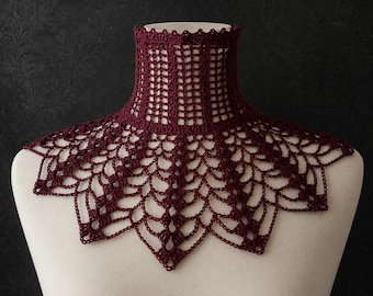 Gothic Spiderweb Crochet Collar Pattern, Victorian Choker, Halloween Neckpiece (PDF Download)