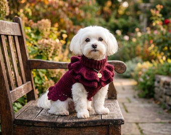 Beginner Crochet Dog Sweater Pattern PDF, Ruffle Puppy Clothes Tutorial (Digital Download)