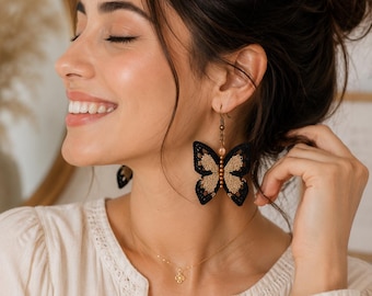 Geometric Butterfly Crochet Earrings Pattern (Digital PDF)
