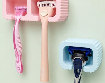 Wall-Mounted Razor Holder | 3D Printed Bathroom Organizer (Single or Double)