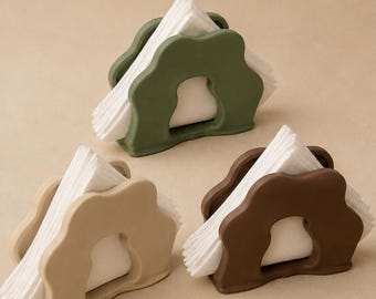 Modern Wavy Napkin Holder | Organic Shape Table Decor (3D Printed)