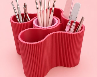3D Printed Multi-Compartment Desk Organiser | Textured Makeup, Nail, Craft Storage