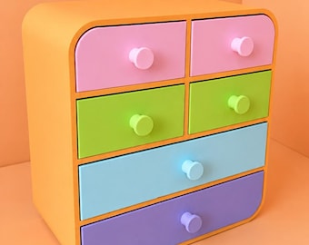 Colorful 3D Printed Multi-Drawer Organizer | Craft & Desk Storage Box